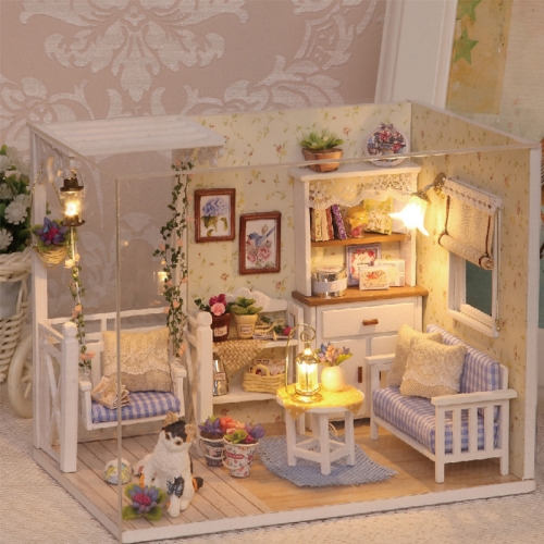 Cutebee Diy Dollhouse Miniature Kit with Furniture, Wooden Mini Miniature Dollhouse kits, Casa Miniatura Dolls House Plus Dust Proof