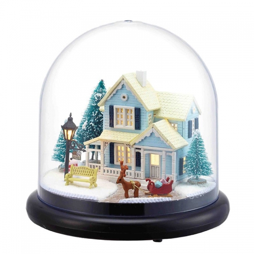 Cutebee Diy Dollhouse Miniature Kit with Furniture, Wooden Mini Miniature Dollhouse kits, Casa Miniatura Dolls House Plus Dust Proof Music Movement