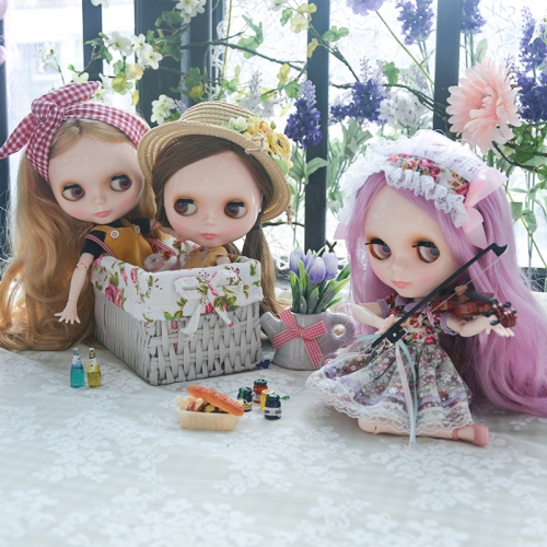 Blythe Doll NBL, Neo Blythe Doll Nude Customized Shiny Face Dolls Can Changed Makeup and Dress DIY, 1/6 BJD Ball Jointed Dolls