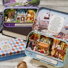 Cutebee Diy Dollhouse Miniature Kit with Furniture, Wooden Mini Miniature Dollhouse kits, Casa Miniatura Dolls House Decor Craft Figurines